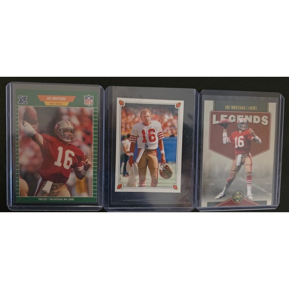 Joe Montana 49ers Football Cards Lot of 3 Pro Set Topps Legends NFL QB - Picture 1 of 2